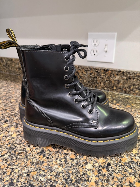 Dr. Martens Shoes - Dr. Martens Jadon Platform Lace-Up Boot in Black ladies 6